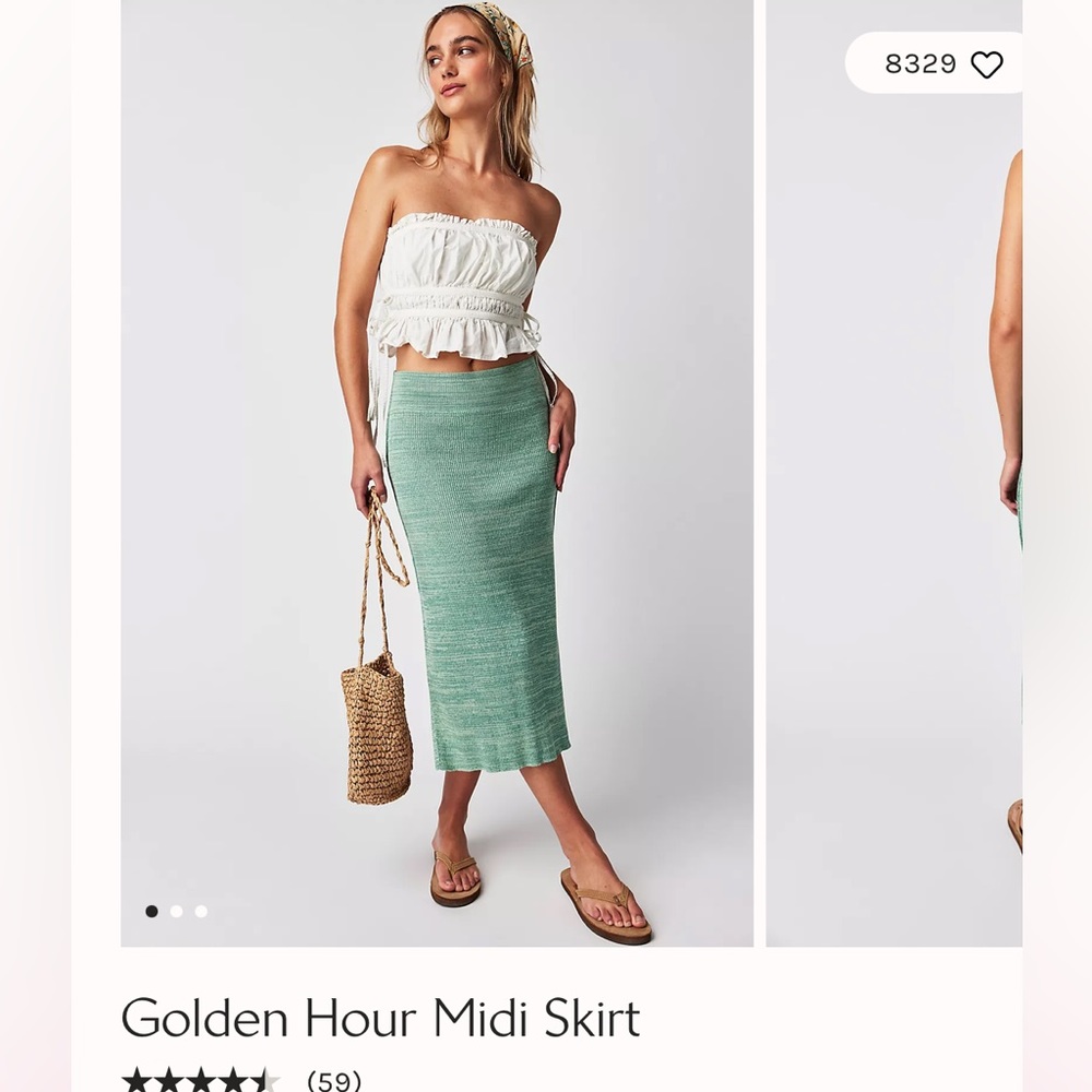 Golden hour free people midi skirt